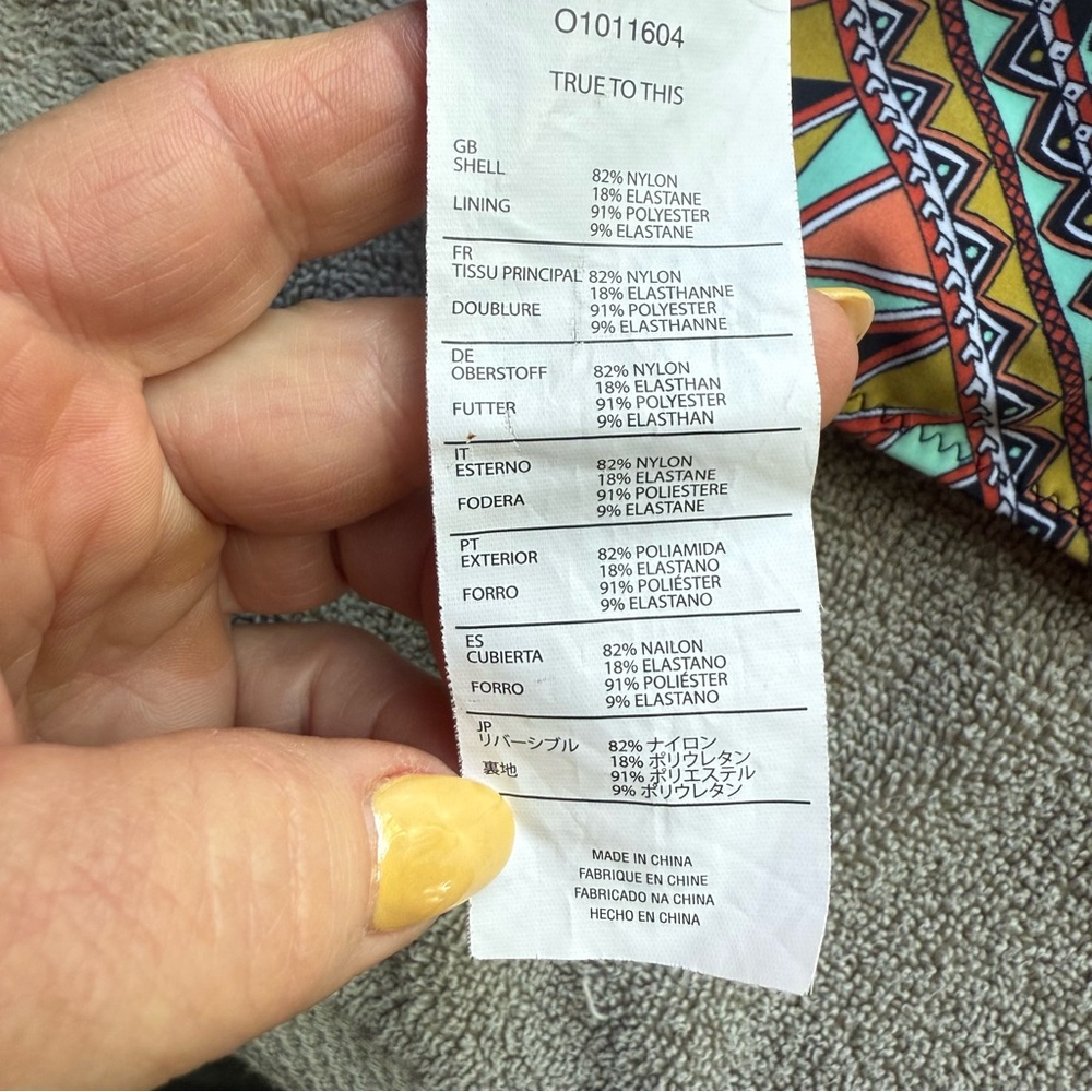 Volcom Stone Row Crop Multicolor Patterned Bikini… - image 6